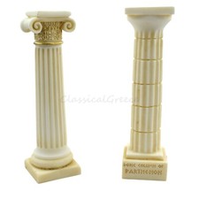Antica colonna greca dorica e ionica 6,5" alabastro - marmo fuso 16,50 cm