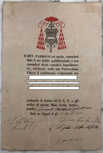 Antico documento celebrazione