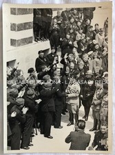 FOTO FOTOGRAFIA MUSSOLINI A ROMA tra i Mutilati - ANNO 1938 - ORIGINALE