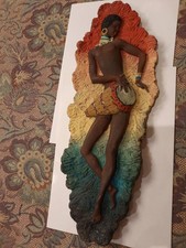 Quadro Bassorilievo In Gesso Figura Africana