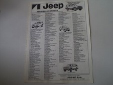 advertising Pubblicità 1986 JEEP CJ7 LAREDO/RENEGADE/CHEROKEE CHIEF/LAREDO