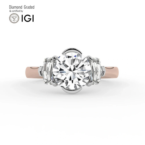 Anello trilogy solitario tondo - trilogy,