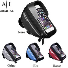 Borsa Bici da Telaio con Touch Screen Portaoggetti MTB Corsa Bicicletta Borsello