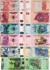 CONGO - Lotto 6 banconote