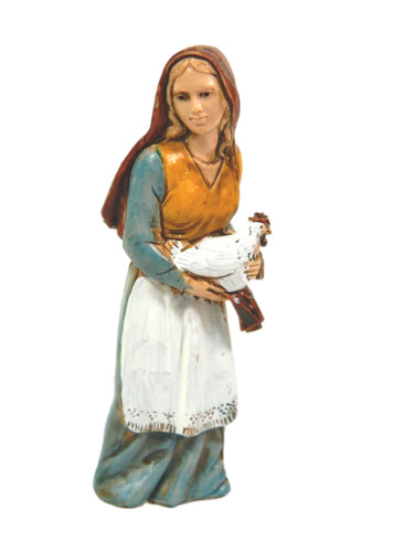 Pastore donna con gallina - donna,