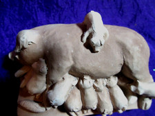 Vintage Mama Pig With Piglets