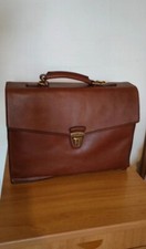 THE BRIDGE BORSA UFFICIO CARTELLA 24 ORE NOTEBOOK VINTAGE VERA PELLE MARRONE.