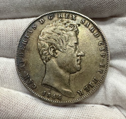 Moneta lire argento 1844 - argento,