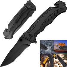 Coltello tascabile pieghevole EDC 8", coltello tattico da caccia sopravvivenza a molla