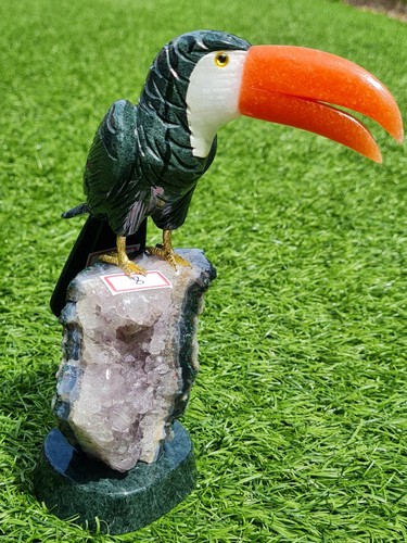 Hand carved crystal toucan - toucan, on
