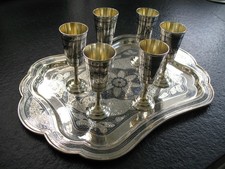 6 tazze vodka + vassoio