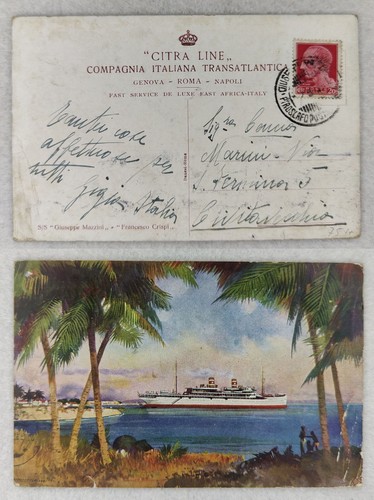 Cartolina timbro piroscafo - timbro,