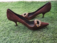 CASADEI SANDALI DECOLTEE CAMOSCIO TACCHI N 39 COLORE MARRONE 