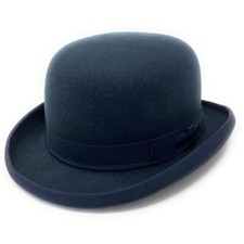 Cappello Bowler in lana blu