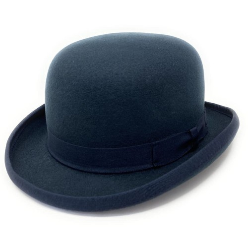 Cappello bowler lana blu - lana,
