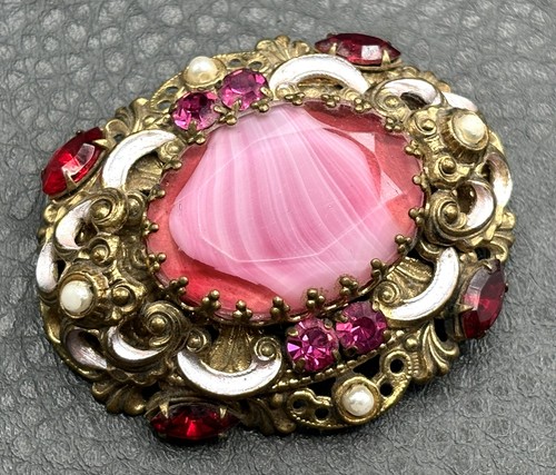 Spilla vintage rosa germania - spilla,