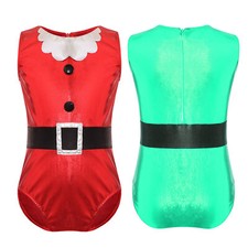 Body pattinaggio su ghiaccio body bambina bambina competizione unitard patchwork elfo natale