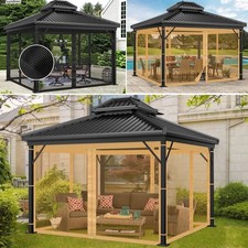 Nuovo Gazebo Ricambio Zanzariera Rete Zanzariera Schermo Parete 10 'x10' 12 'x12'