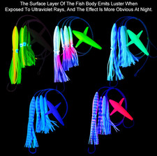 Esca Luminosa 225mm Tonno Pesca Pesce Esca Pesca Attrezzata per Big Game Hook 8/0