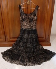 Vestito nero, vintage, in merletto lavorazione artigianale originale anni '60