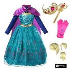 Frozen Vestito Carnevale Elsa Incoronazione Simil Elsa Costume Dress FROZ039