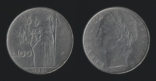100 lire 1961 minerva italia - 100,