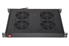 RIPIANO PER ARMADI RACK 19" CON 4 VENTOLE NERO 4 AGGANCI 483X330X44MM CON TERMOS