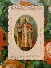 Santino merlettato trinato Oleografia San Biagio 