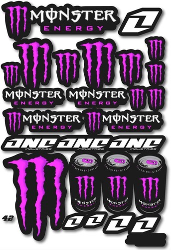 Adesivi monster energy fucsia - monster,