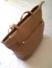 CARPISA / SPLENDIDA BORSA DONNA in  ECOPELLE COLORE CREMA SCURO USATO PERFETTO