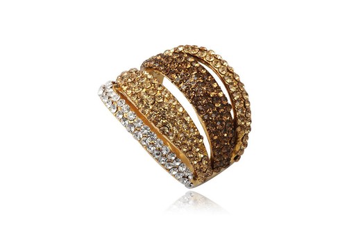 Anello placcato oro - pave', di