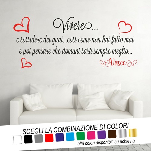 Adesivo murale frase vivere - adesivo,