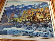 QUADRO DIPINTO OLIO SU TELA PITTORE ALFREDO CAPPELLIN Val Ferret Monte Bianco