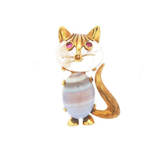 Spilla gatto vintage carati - spilla,