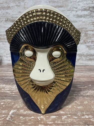 Vaso moderno blu oro grande - vaso,