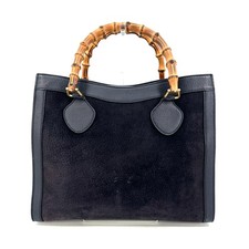 Borsa a mano Gucci Diana in pelle scamosciata nera autentica