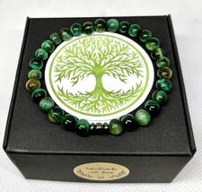 Braccialetto elastico con Occhio di Tigre Verde – Sfere da 6 mm