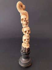 Corno di Cervo - Intaglio - Teschio - Scultura - Antica