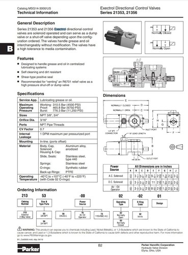 Parker 21356 exectrol valvola - 21356,