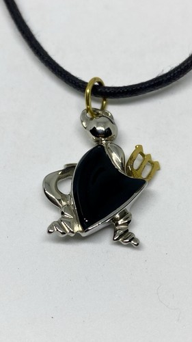 Ciondolo acciaio oro 18k - e,