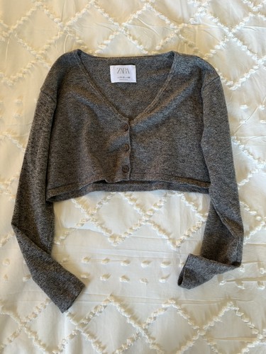 Cardigan zara cropped grigio - cardigan,