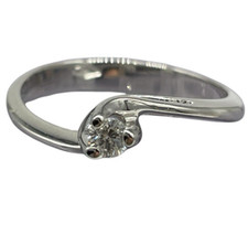 Anello Solitario in Oro Bianco