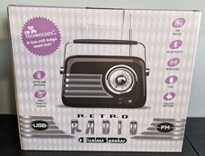 RADIO PORTATILE RETRO FM - TECNOLOGIA UK QUADRANTE NERO STILE VINTAGE FM BLUETOOTH