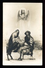 antica cartolina  LA FUGA IN EGITTO