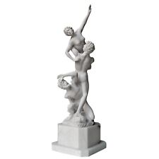 Ratto delle Sabine Scultura da Tavolo in Marmo con Base in Alabastro H 55cm