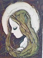 Antica tavola del 900 Madonna