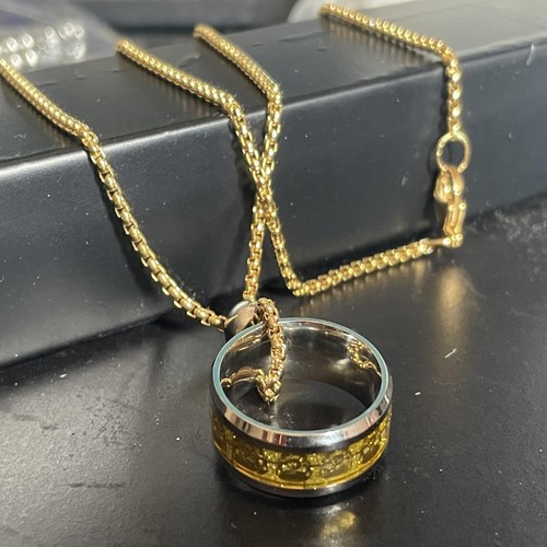 Collana acciaio oro con - collana, in