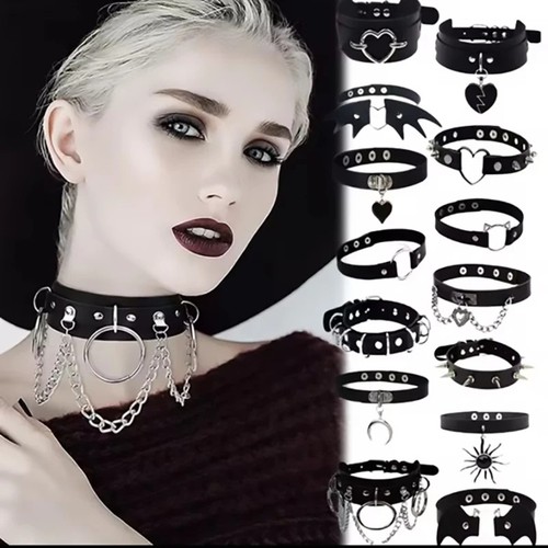 Vintage leather choker - vintage,
