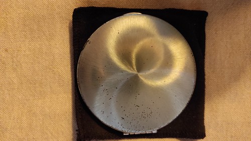 Poudrier miroir ancien métal - poudrier-miroir,