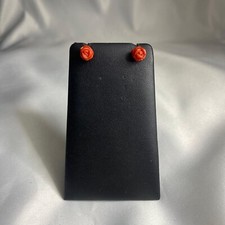 Orecchini argento 925 con roselline pasta in di corallo rosso - Ebolibijoux